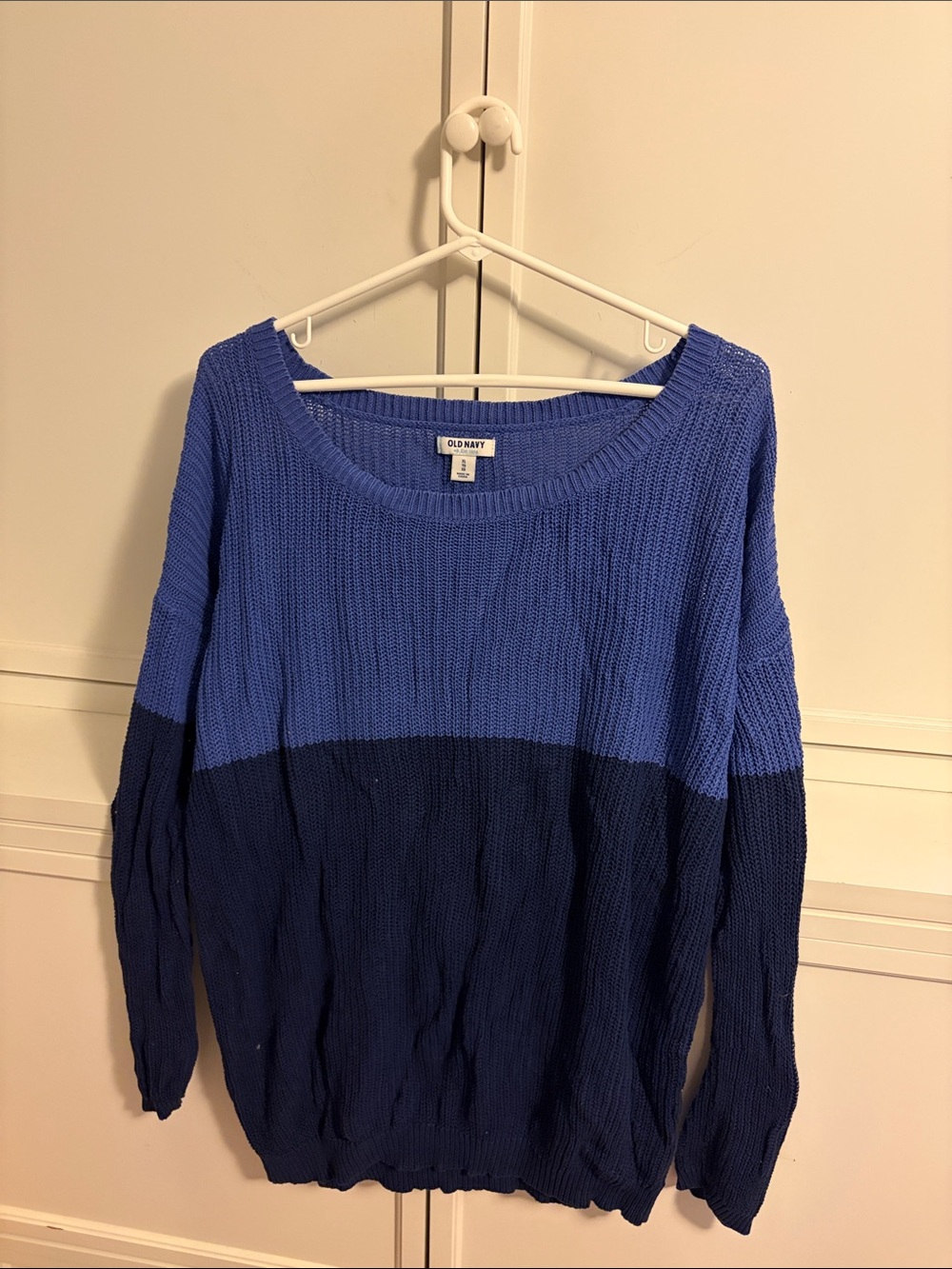 Old Navy Two-Tone Royal and Navy Scoop Neck Sweater
